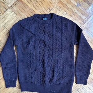 Zara Burgundy Pull Over Men Size Medium Cable Knit Sweater